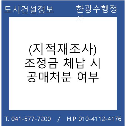  (지적재조사) 조정금 체납 시 공매처분 여부