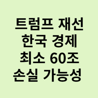  트럼프 재선 시 한국 경제 직격타, 최대 60조 원 손실 가능성