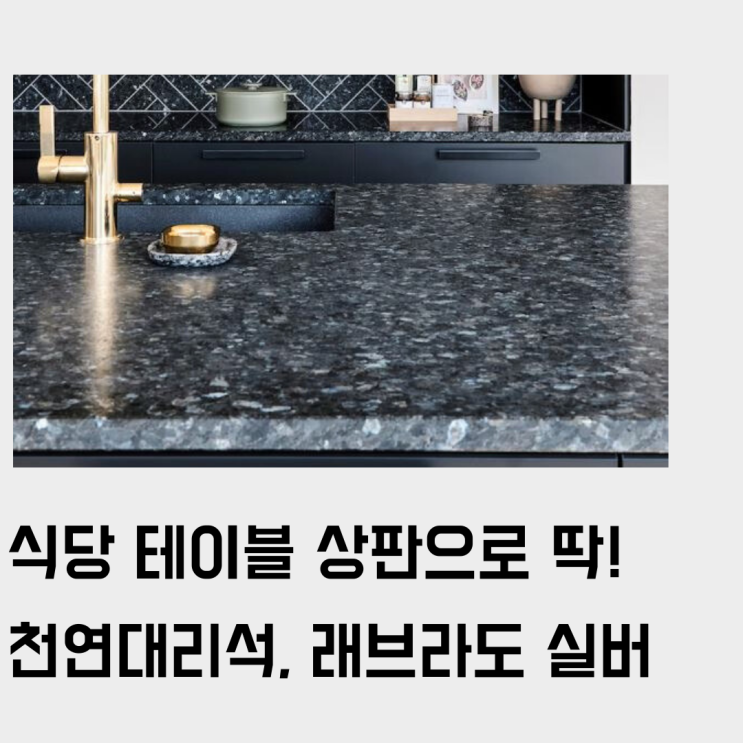  식당/음식점 테이블 상판으로 추천하는 천연 대리석 래브라도 실버(Labrador Silver)