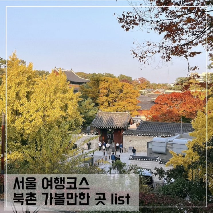  서울 북촌 가볼만한곳; 창덕궁 단풍구경, 북촌 소품샵 제로스페이스, 오브젝트, 북촌맛집 밀양손만두, 학고재 하정우 전시, 안국역카페 프릳츠