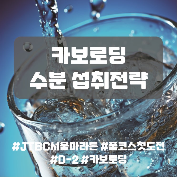  마라톤 풀코스 도전 2일 전, 카보로딩 방법 및 수분 섭취 전략