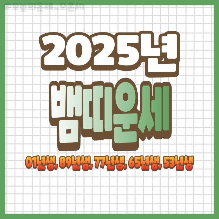  2025년 뱀띠운세 01년생, 89년생, 77년생, 65년생, 53년생