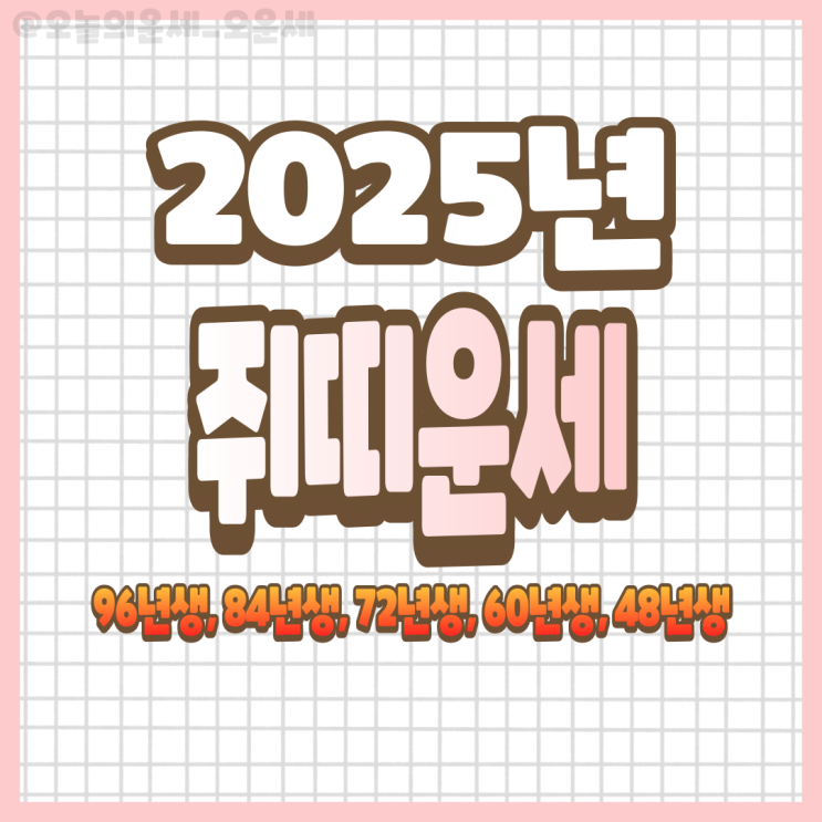  2025년 쥐띠운세 96년생 84년생 72년생 60년생 48년생