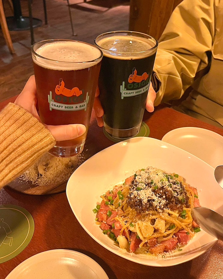  부산 온천장 수제맥주 맛집 오시게크래프트 생맥주 파스타 분위기좋은 술집