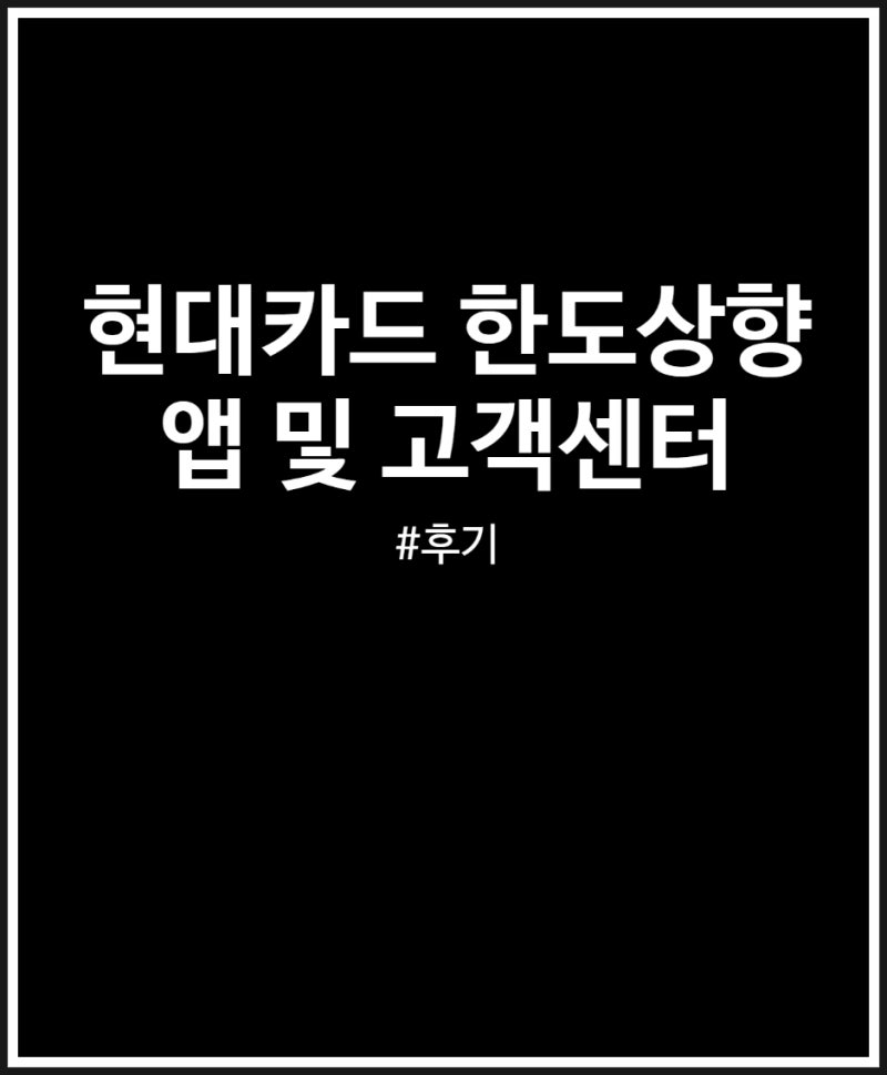 현대카드 한도상향 방법 앱 및 고객센터 이용하기 (feat. 신용카드 한도상향)