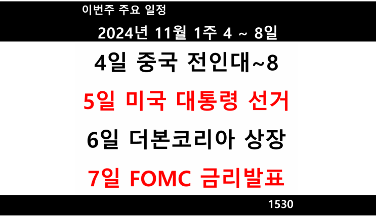 11월 1주(11/4~11/8) 주요일정, 주요뉴스 및 정리, 공천개입 의혹 확산