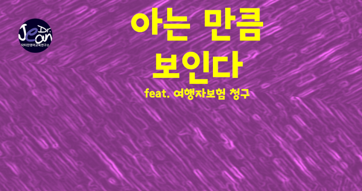  아는 만큼 보인다 _여행자보험 청구