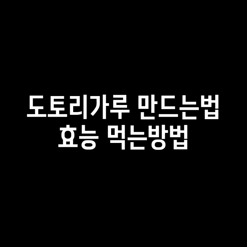 도토리가루 만드는법 효능 먹는방법