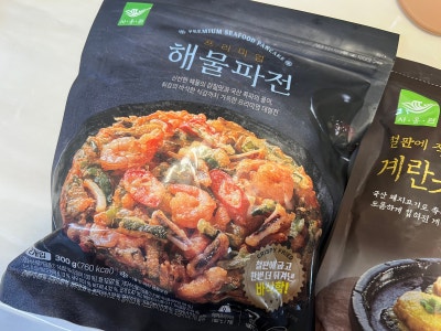 캠핑밀키트 조리방법 사옹원 해물파전, 미트볼, 김치전 1