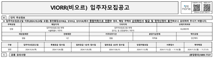  VIORR(비오르) 서울 강동구 천호동 신규 아파트 분양 청약 – 임대보증금과 청약 신청 방법