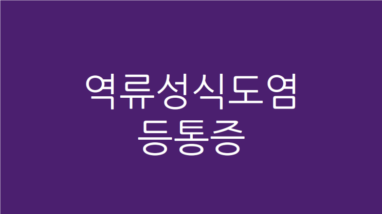  역류성식도염 등통증 소화불량을 함께 고치려면