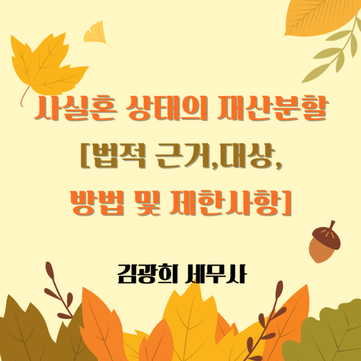  사실혼 상태의 재산분할[법적 근거,대상,방법 및 제한사항]