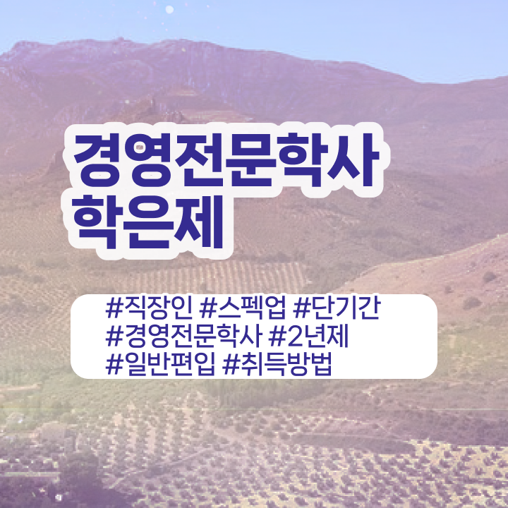  경영학취업 , 비전공 무경력자도 경영학 학위 취득할 수 있어요