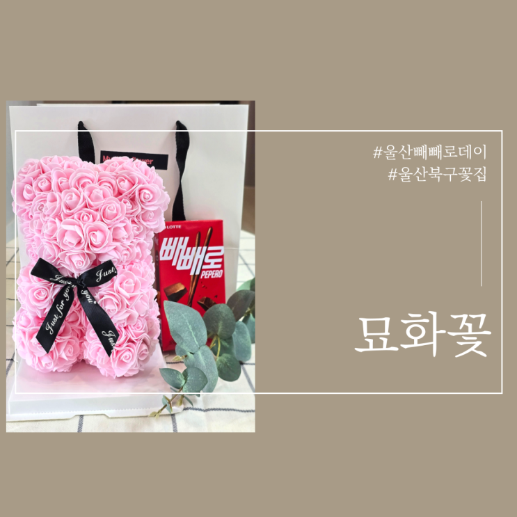  울산빼빼로데이 PE곰돌이 묘화꽃