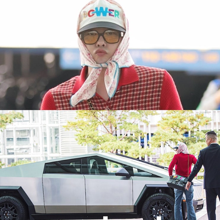 <b>지드래곤</b> 국내 출시 안된 '테슬라 사이버트럭'타고 <b>공항</b>도착!... 
