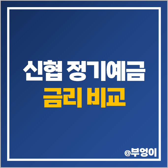 신협 정기예금 금리 비교 고금리 예금 특판 추천 신협 정기예금 금리 비교 고금리 예금 특판 추천