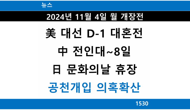 뉴스 개장전 요약, 중국 전인대, 공천개입 의혹확산