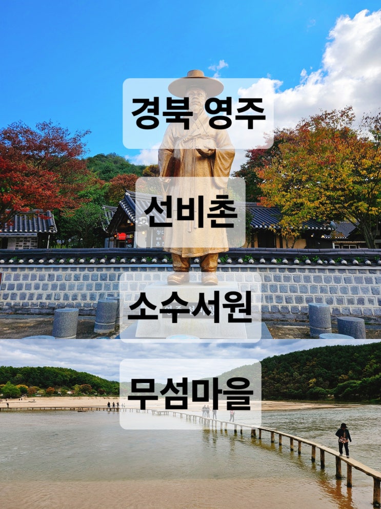  경북 영주 자연과 어울어진 옛역사를 느낄 수 있는 여행  선비촌 소수서원 무섬마을