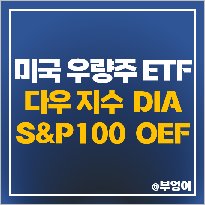 미국 주식 우량주 ETF 투자 방법 다우 존스 지수 DIA S&P100 OEF 주가 배당 미국 주식 우량주 ETF 투자 방법 다우 존스 지수 DIA S&P100 OEF 주가 배당