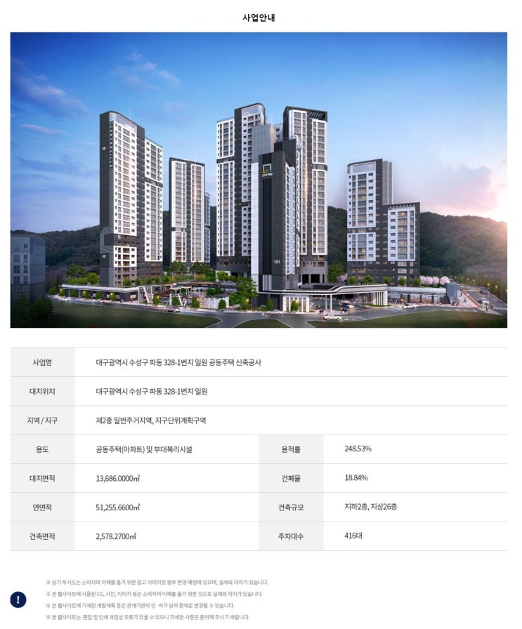  수성 센트레빌 어반포레 개요및 평면안내
