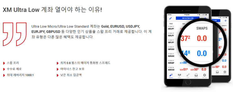  XM 거래소 Standard vs Ultra Low Standard 계좌 비교