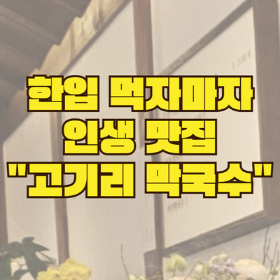  인생 맛집, 용인 고기리 막국수 - 들기름 막국수