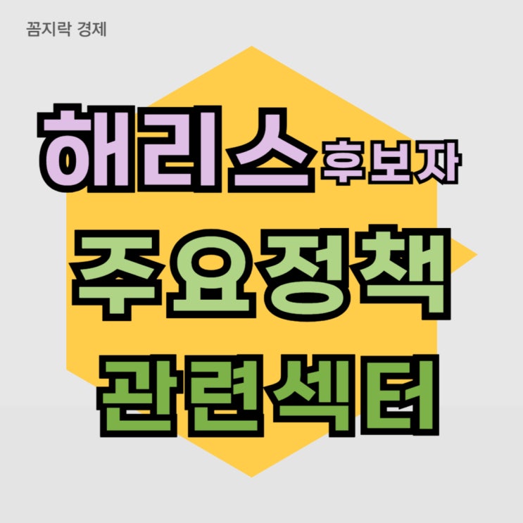 해리스 <b>부통령</b> 주요 정책 및 관련 섹터