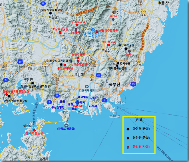  [삼우추모공원] 서부산권 화장시설, 봉안시설 안내도