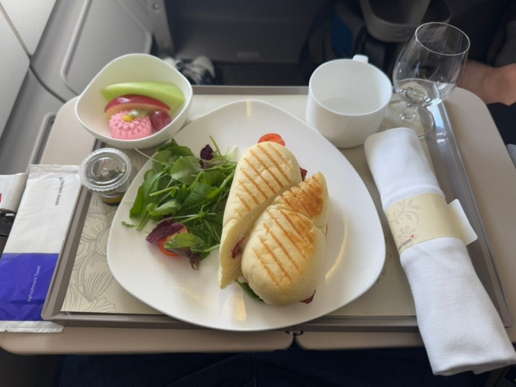 OZ133 A330-300 후쿠오카 공항 출발 인천 도착 아시아나 항공 비지니스 비즈니스석 좌석 체크인 기내식 후기