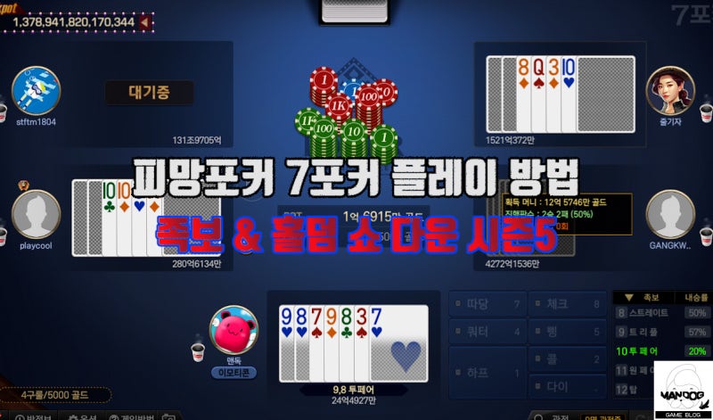피망포커 7포커 하는 법 족보와 플레이 & 홀덤 쇼다운 시즌5 종료! : 네이버 블로그