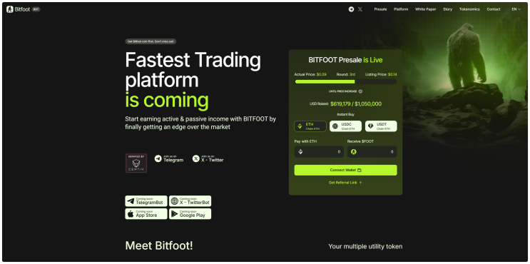  다중코인 및 토큰을 지원하는 탈중앙화 트레이딩 봇 플랫폼, 비트풋(Bitfoot) $Foot 코인 프리세일 및 프로젝트 훑어보기