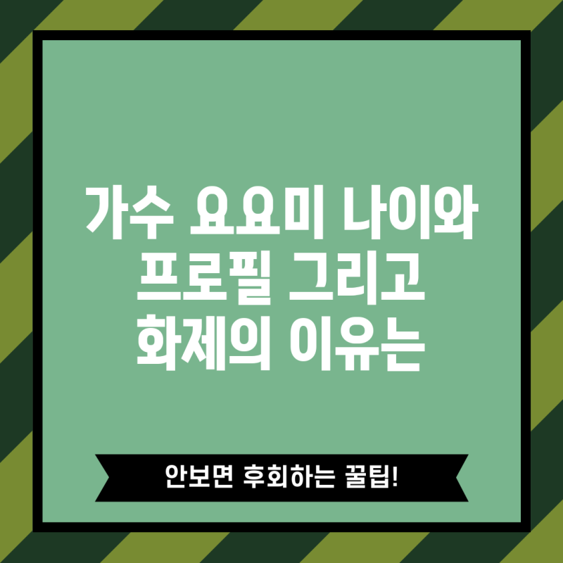 가수 요요미 나이와 프로필 그리고 화제의 이유는