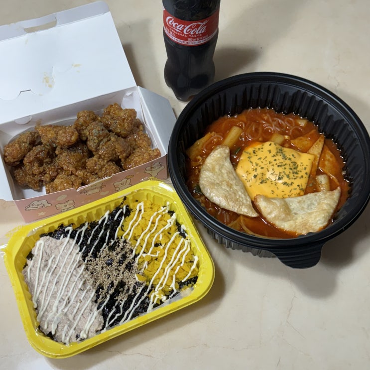 떡참 불닭<b>로제</b>쫄라떡치밥세트 허니간장<b>치킨 신메뉴</b> 후기
