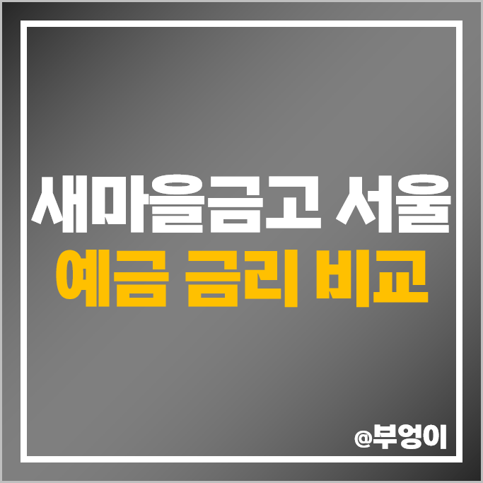서울 새마을금고 정기예금 금리비교 추천 서울 새마을금고 정기예금 금리비교 추천