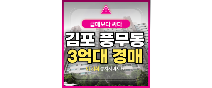  풍무동아파트경매 풍무동 월드메르디앙 3억대 경매물건
