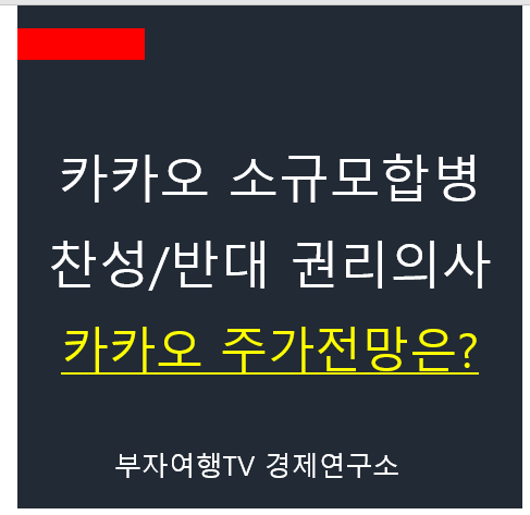 <b>카카오</b> 소규모 <b>합병</b> <b>다음</b>글로벌홀딩스 반대의사 권리 주가 전망은