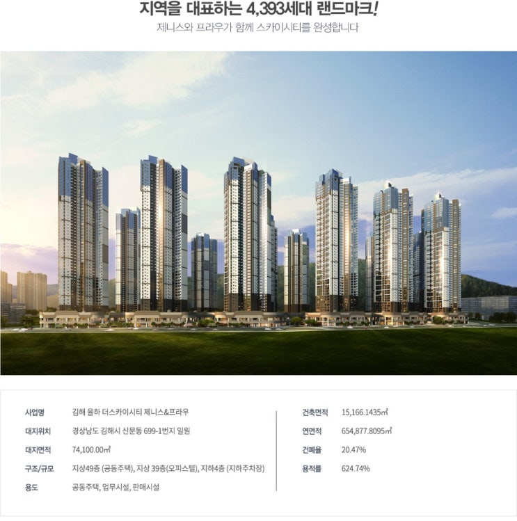  김해시 신문동 / 김해율하 더스카이시티 제니스앤프라우 개요 및 평면안내