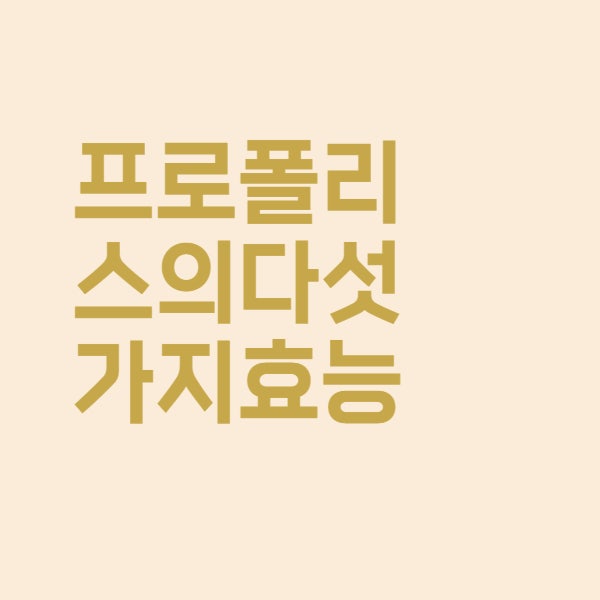  천연 항생제 프로폴리스 맛과 5대 효능을 알아보았더니