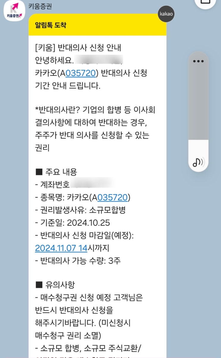<b>카카오</b> 소규모<b>합병</b> 반대 의사 신청  처리방법