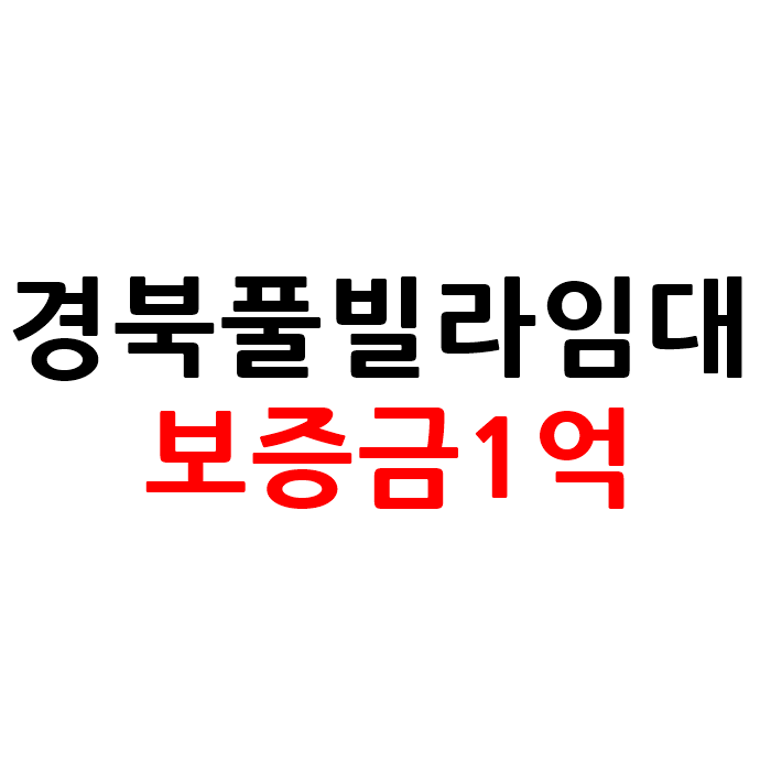  보증금1억 경북 풀빌라 펜션 임대