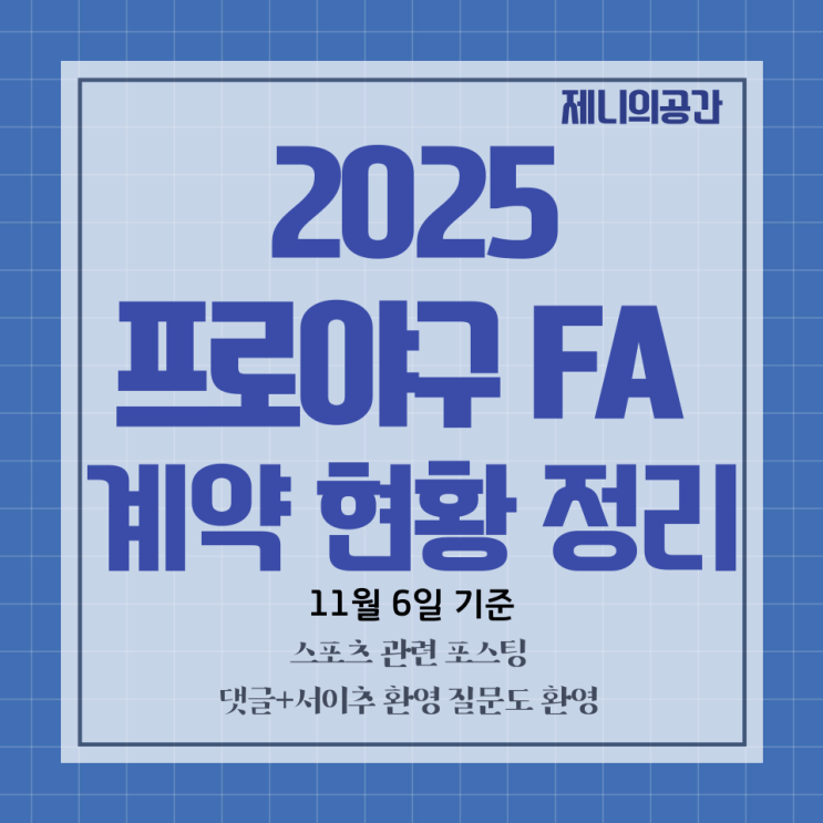  2025 KBO FA 계약 현황 | 베테랑 선수들의 선택 FA 1호 계약