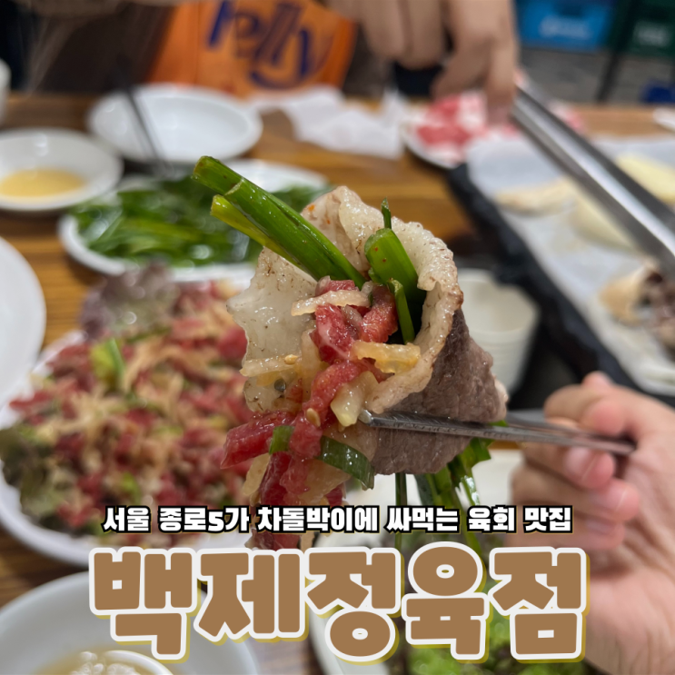  서울 종로5가 차돌박이에 싸먹는 육회 맛집 백제정육점
