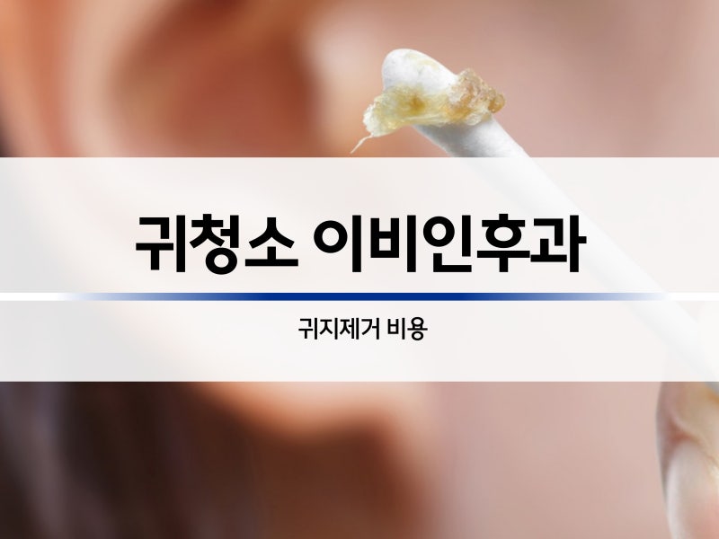 귀청소 이비인후과 귀지제거 비용