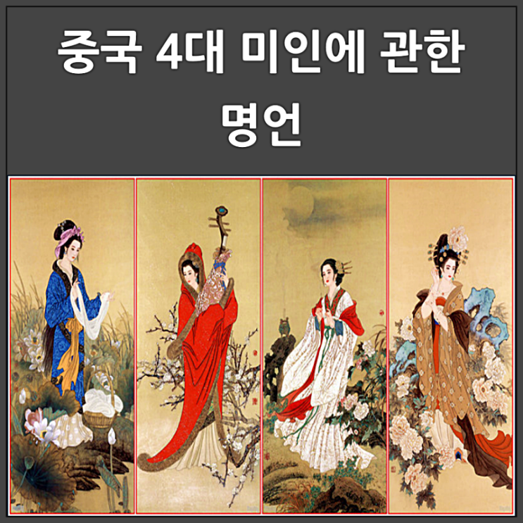  중국 4대 미인에 관한 명언