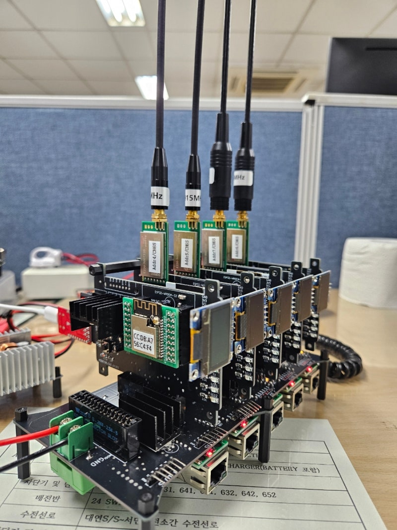 ESP32(ESP-NOW통신 담당) + W5500(mqtt broker접속 담당) 구성인 게이트웨이 어레이입니다. : 네이버 블로그