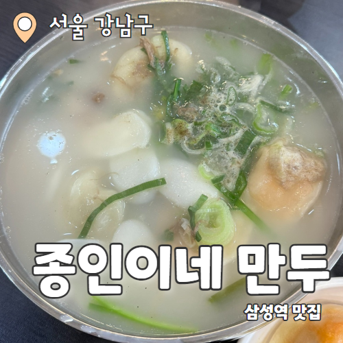  종인이네 만두 : 쌀쌀한 날씨에 먹기 좋은 삼성역 맛집 내돈내산 후기