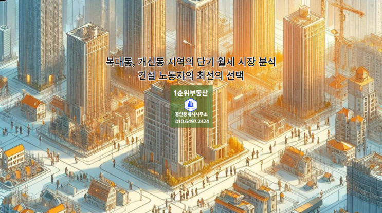  복대동, 개신동 지역의 단기 월세 시장 분석: 건설 노동자의 최선의 선택
