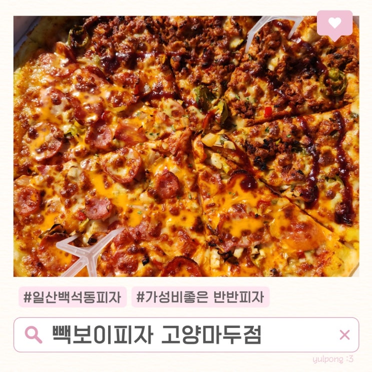 백석동피자 백종원의 빽보이피자 고양마두점