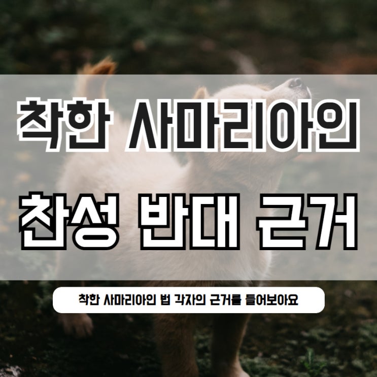  착한 사마리아인법 찬성 반대 근거 알아볼까요