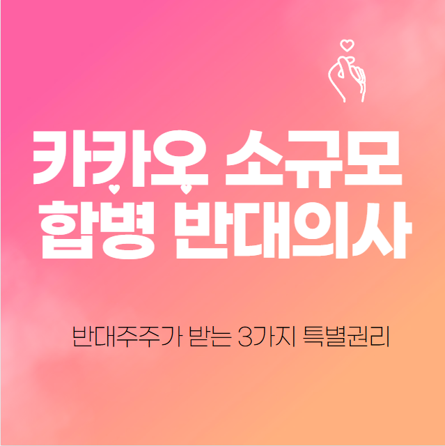  카카오 소규모 합병 반대의사 - 반대주주가 받는 3가지 특별권리